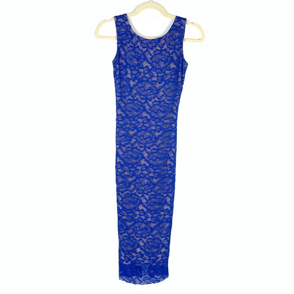 Dress the Population Kendra Blue Lace Dress V-Back Bodycon Sheath Women's Sz XS - Picture 5 of 12
